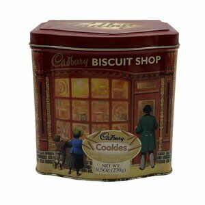Cadbury Biscuit Shop Cookie Tin Square Empty‎ Made in England Christmas Holiday